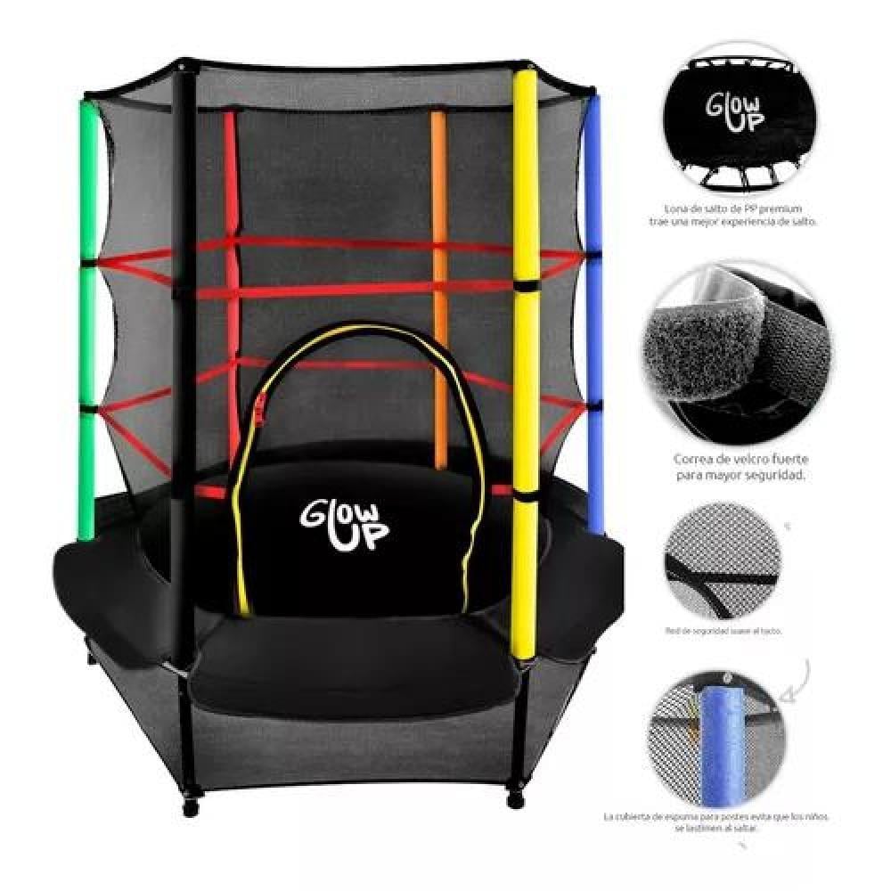CAMA ELÁSTICA GLOWUP 1.40 M MALLA SEGURIDAD SUPERIOR - 6