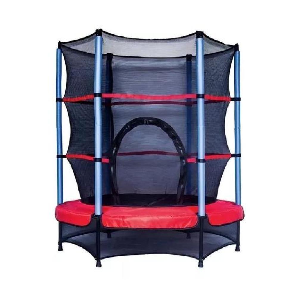 CAMA ELÁSTICA 1.4 M NIÑOS MALLA PROTECTORA COBERTOR NEGRO - 1