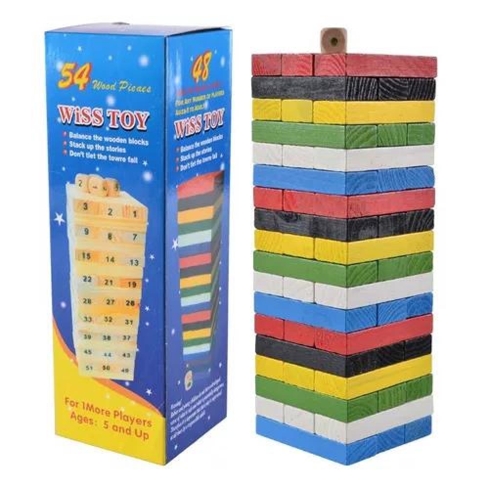JUEGO EDUCATIVO DE BLOQUES DE CONSTRUCCIÓN 54 PIEZAS COLORIDOS - 1