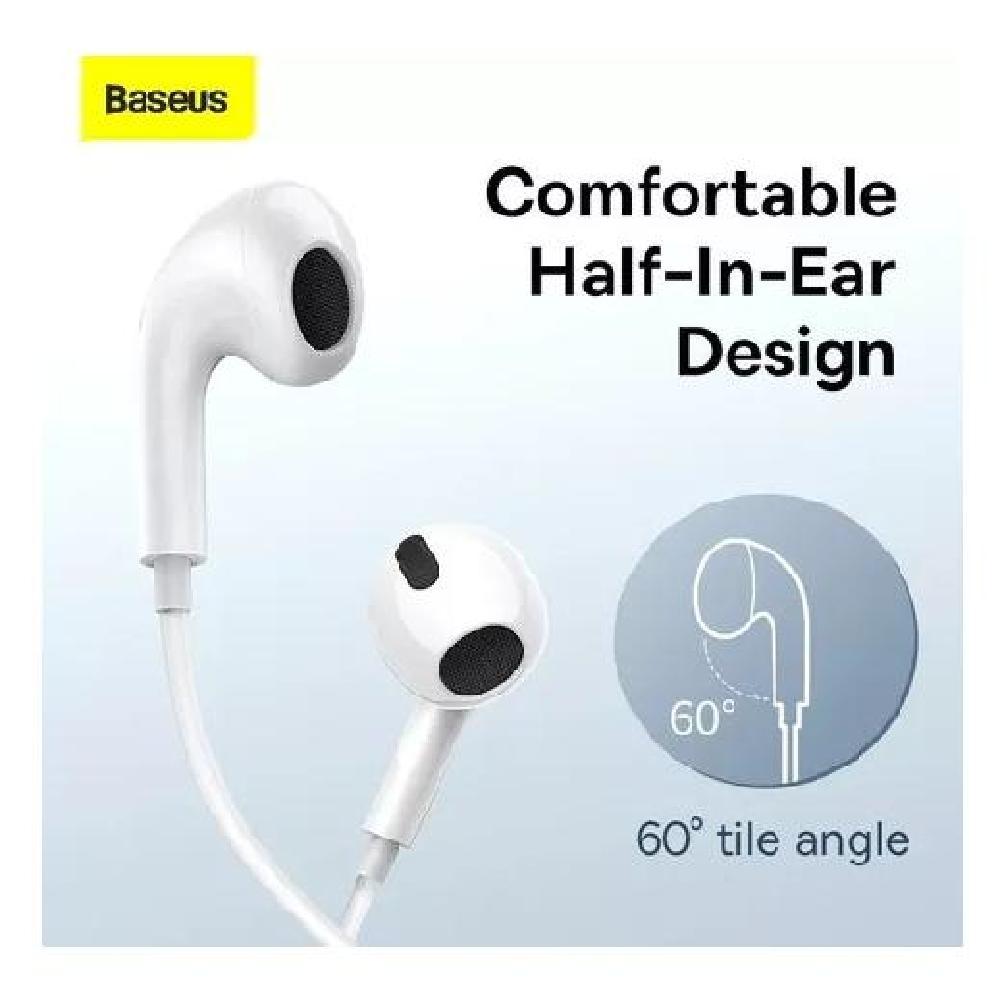 AUDÍFONOS CON CABLE BASEUS TIPO C CON MICRÓFONO PARA XIAOMI BLANCO - 2