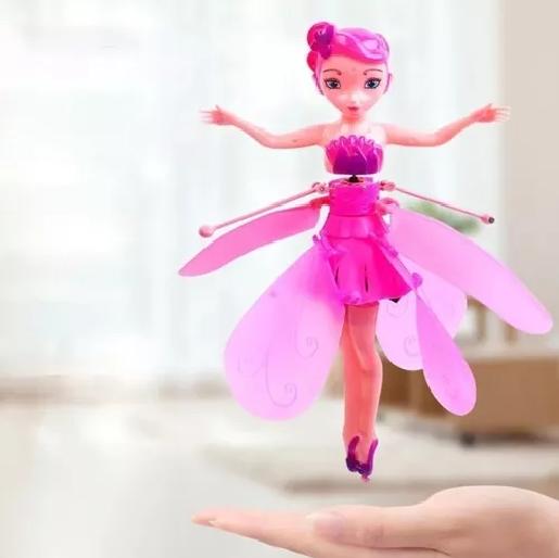 MUÑECA MÁGICA HADA VOLADORA RECARGABLE CON SENSOR ROSADA - 3