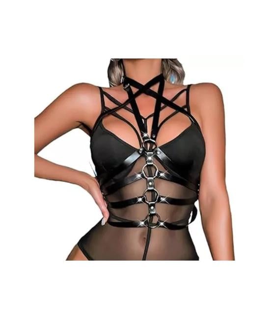 ARNÉS CUERPO COMPLETO TIPO CUERO SEXY, SEXUAL, IDEAL TIPO C - 1