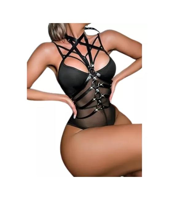 ARNÉS CUERPO COMPLETO TIPO CUERO SEXY, SEXUAL, IDEAL TIPO C - 3