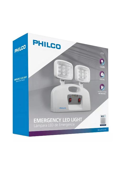 LÁMPARA DE EMERGENCIA LED, 2 FOCOS PHILCO CERTIFICADO, EN COLOR BLANCO - 3