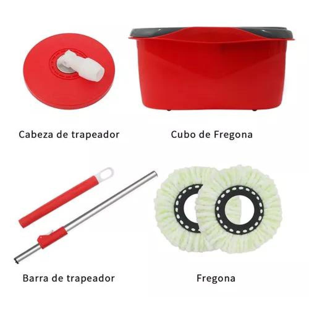 MOPA GIRATORIO TRAPEADOR SPIN 360° CON BALDE CENTRIFUGA ROJO - 3