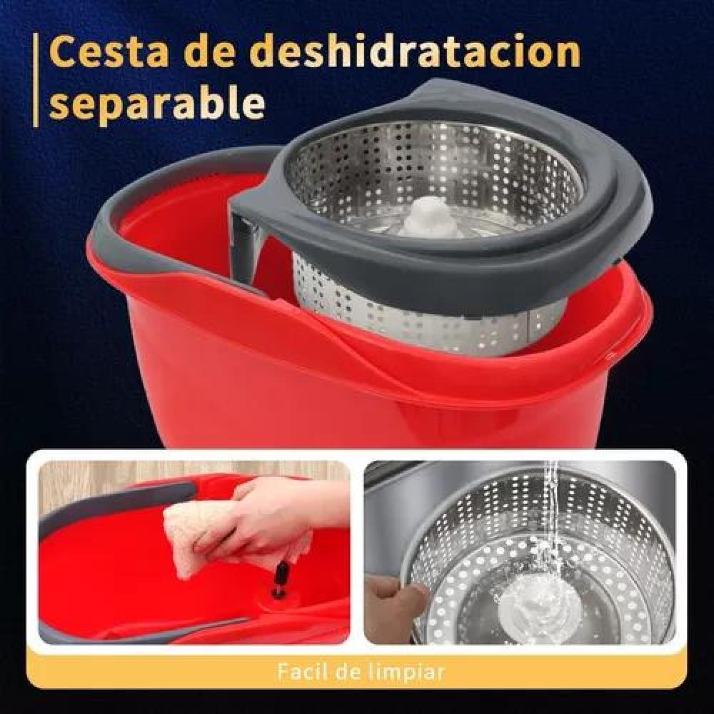 MOPA GIRATORIO TRAPEADOR SPIN 360° CON BALDE CENTRIFUGA ROJO - 5