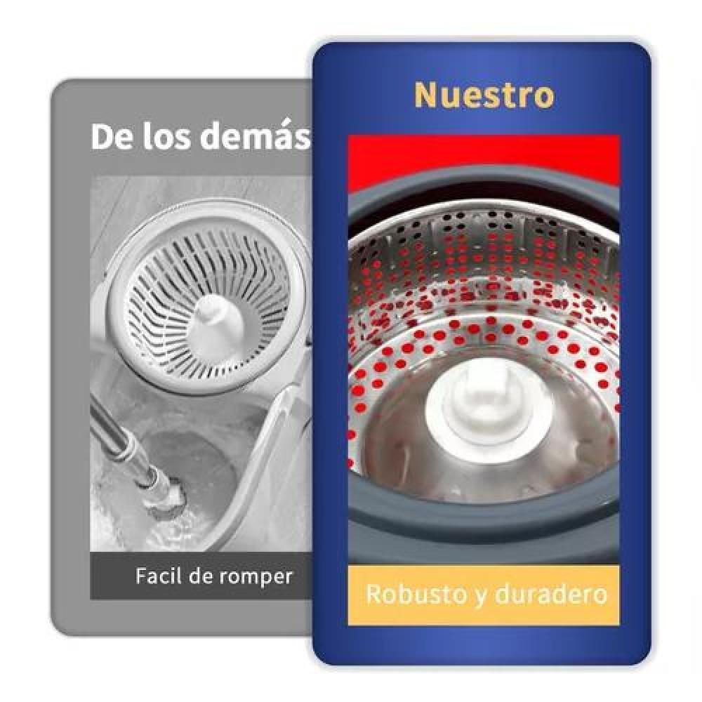 MOPA GIRATORIO TRAPEADOR SPIN 360° CON BALDE CENTRIFUGA ROJO - 8