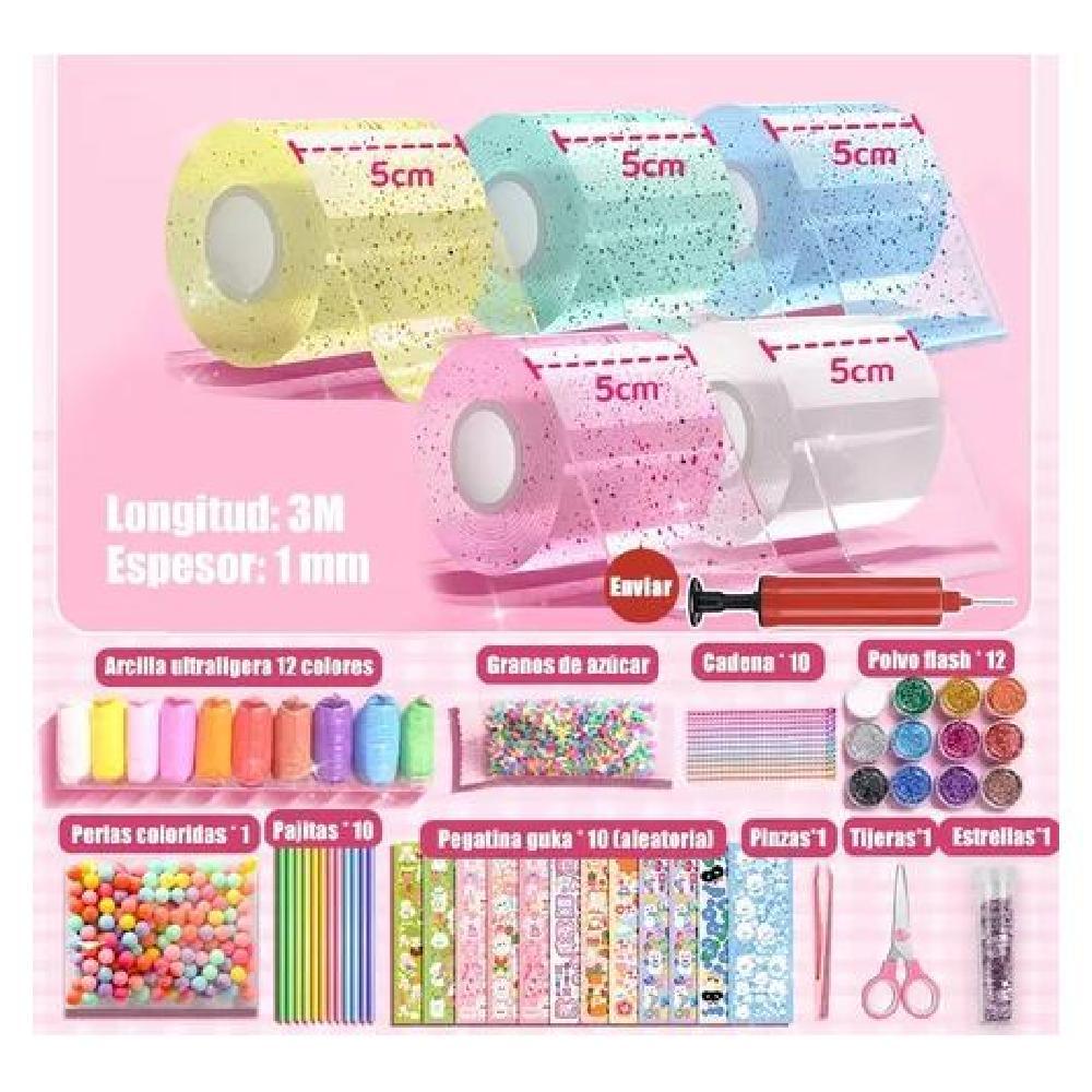 5 ROLLOS DE CINTA DE BURBUJA DOBLE CARA SURTIDOS DIY - 2