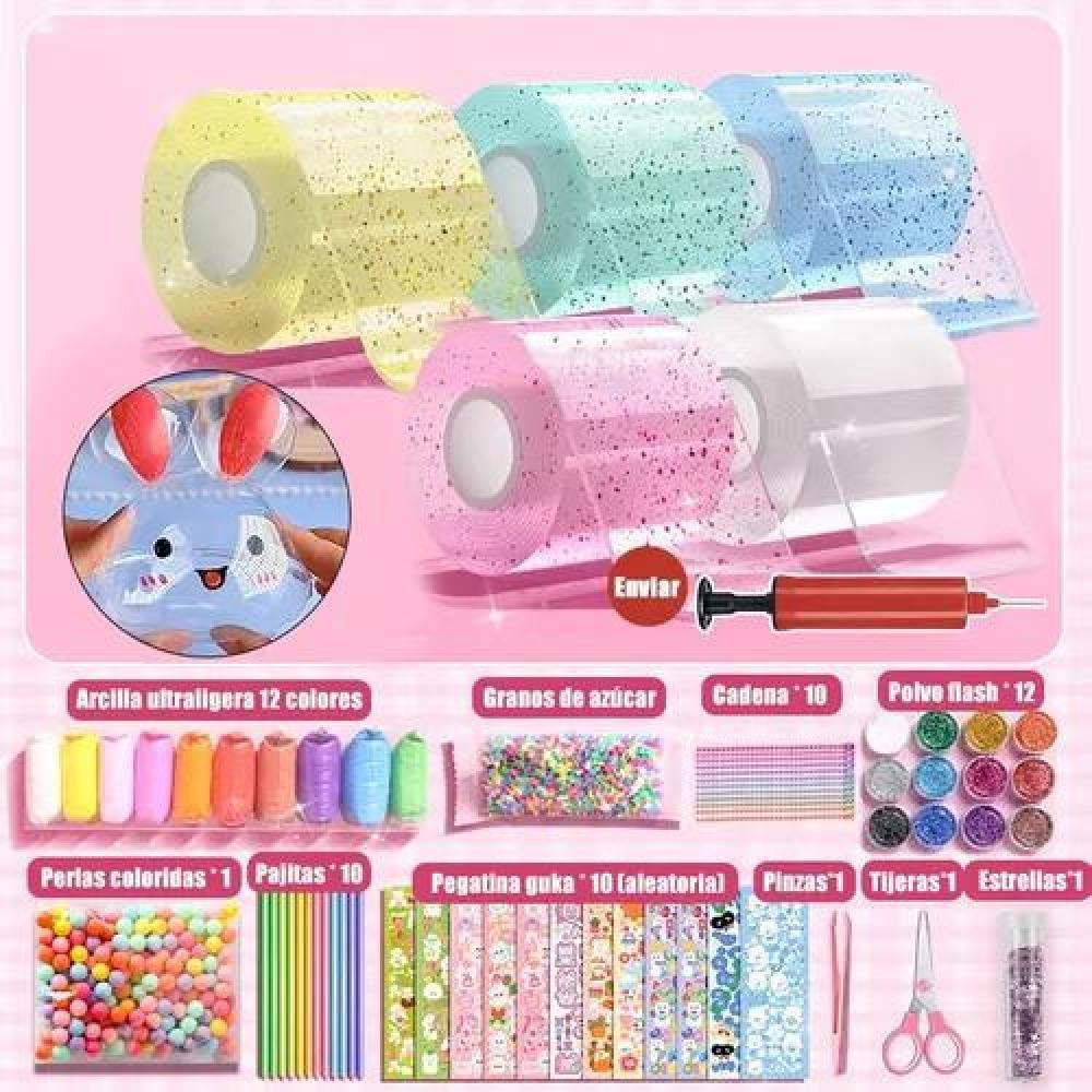 5 ROLLOS DE CINTA DE BURBUJA DOBLE CARA SURTIDOS DIY - 7