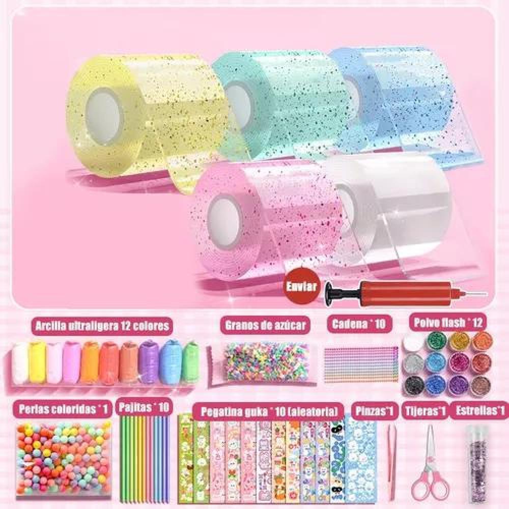 5 ROLLOS DE CINTA DE BURBUJA DOBLE CARA SURTIDOS DIY - 8