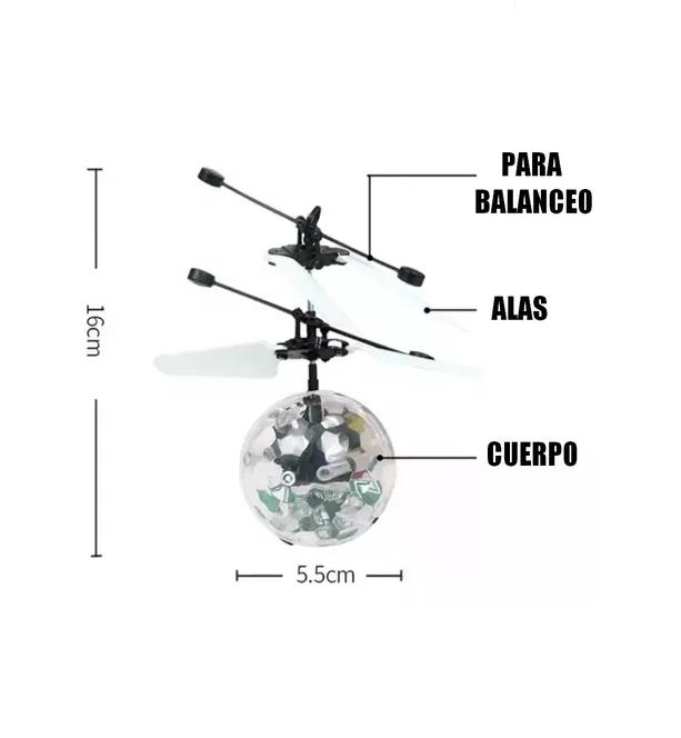 MINI DRON ESFERA VOLADORA, PELOTA BOLADORA, DRON UFO MULTICOLOR - 3
