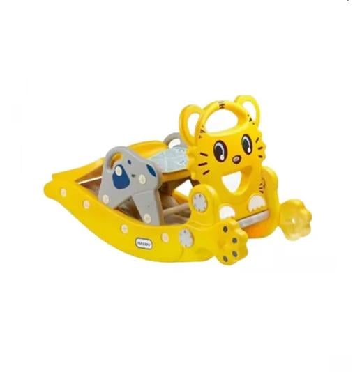 RESBALÍN, CABALLO MECEDORA, ARO DE BASQUET AMARILLO - 1