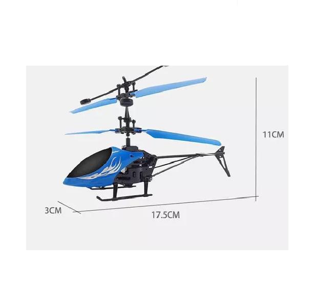 HELICÓPTERO VOLADOR MINI DRON CONTROL REMOTO CELESTE - 2