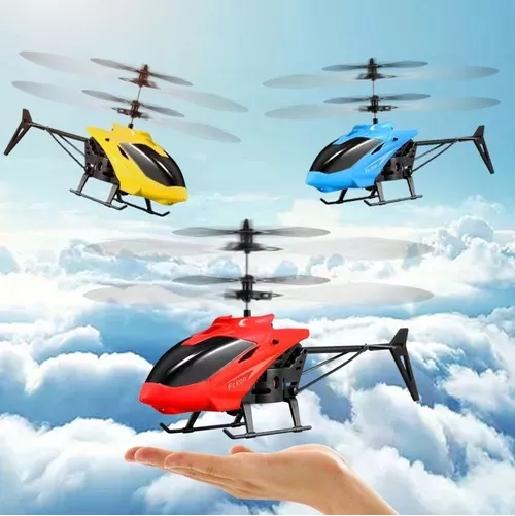HELICÓPTERO VOLADOR MINI DRON CONTROL REMOTO CELESTE - 4
