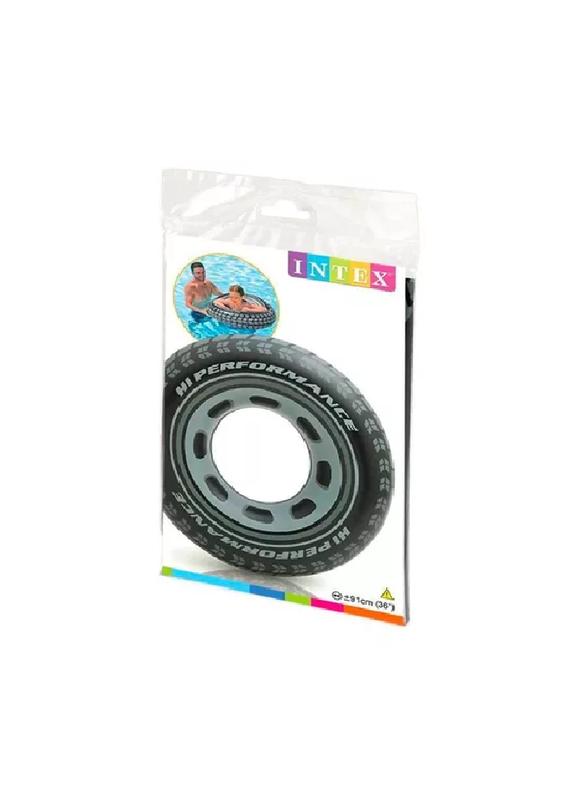 FLOTADOR INFLABLE ANILLO INTEX GIANT TIRE TUBE 91 CM NEGRO - 5