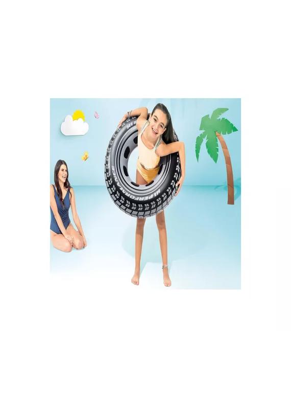 FLOTADOR INFLABLE ANILLO INTEX GIANT TIRE TUBE 91 CM NEGRO - 7