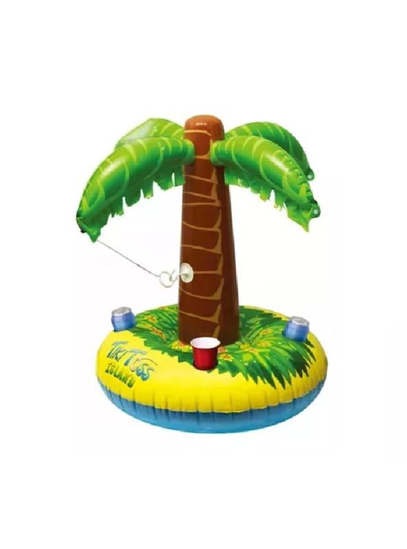 FLOTADOR INFLABLE PALMERA POSA VASO MULTICOLOR - 1