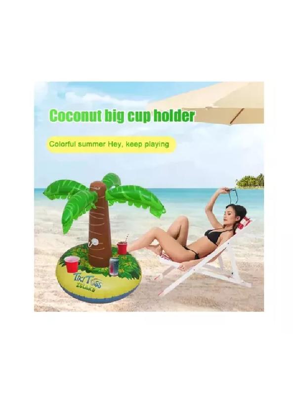FLOTADOR INFLABLE PALMERA POSA VASO MULTICOLOR - 4