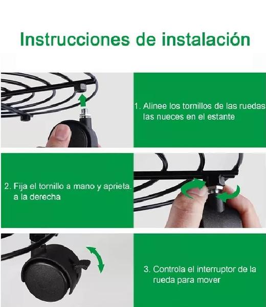 2 SOPORTES BASE PARA MACETA DE METAL CON RUEDAS - 4