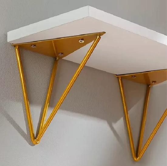 2 REPISAS DECORATIVAS ESTILO NÓRDICO ORGANIZADOR BLANCAS Y DORADAS - 6