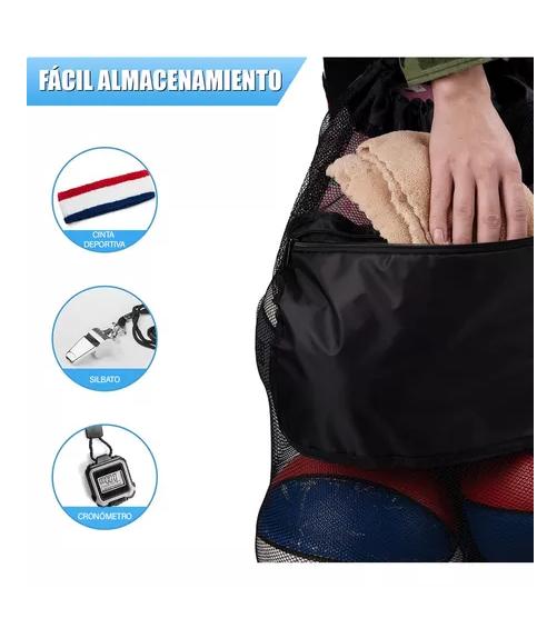 BALONERA SACO BOLSO MALLA PARA TRASLADO DE BALONES, PORTA 100X75 CM - 5