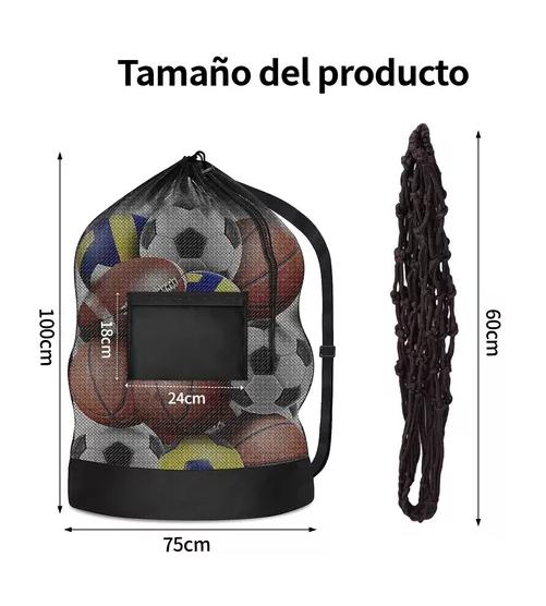 BALONERA SACO BOLSO MALLA PARA TRASLADO DE BALONES, PORTA 100X75 CM - 6