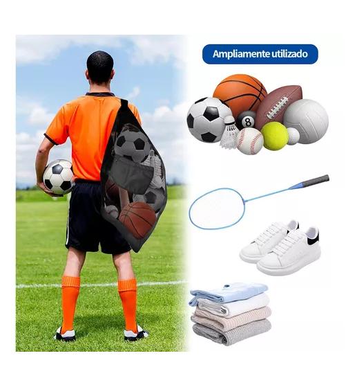 BALONERA SACO BOLSO MALLA PARA TRASLADO DE BALONES, PORTA 100X75 CM - 8