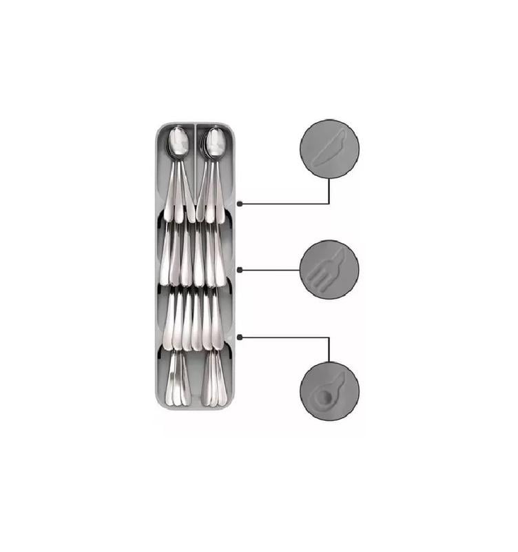 BANDEJA ORGANIZADORA PARA CUBIERTOS 39X9 CM GRIS - 1