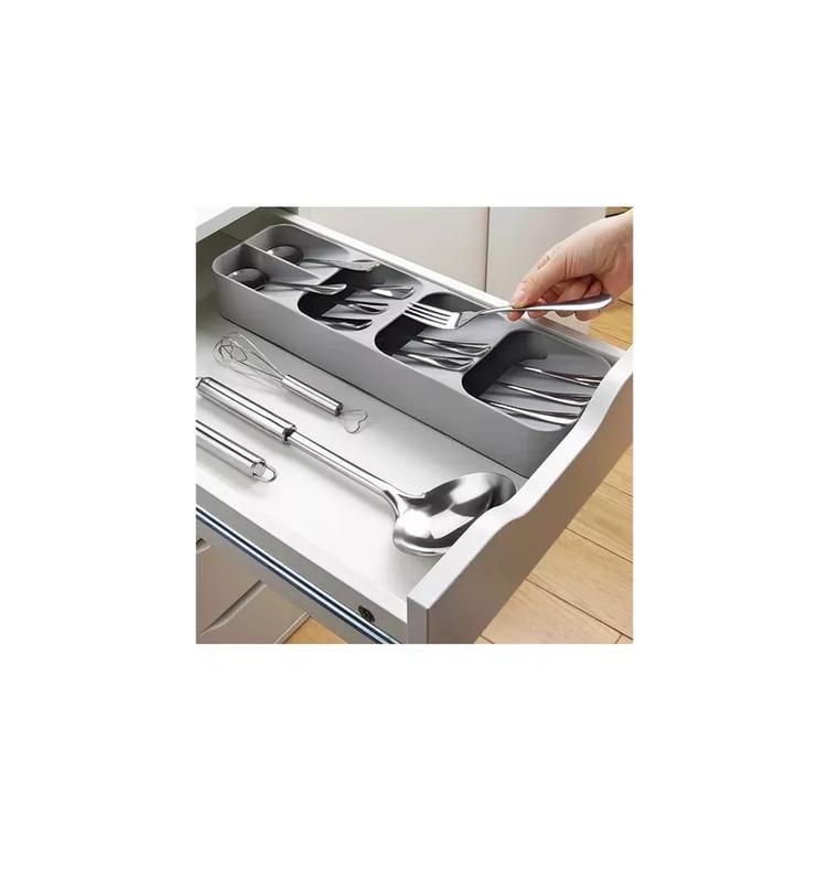 BANDEJA ORGANIZADORA PARA CUBIERTOS 39X9 CM GRIS - 2