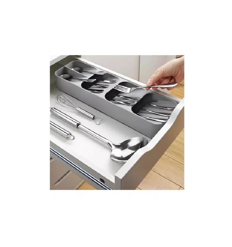 BANDEJA ORGANIZADORA PARA CUBIERTOS 39X9 CM GRIS - 3