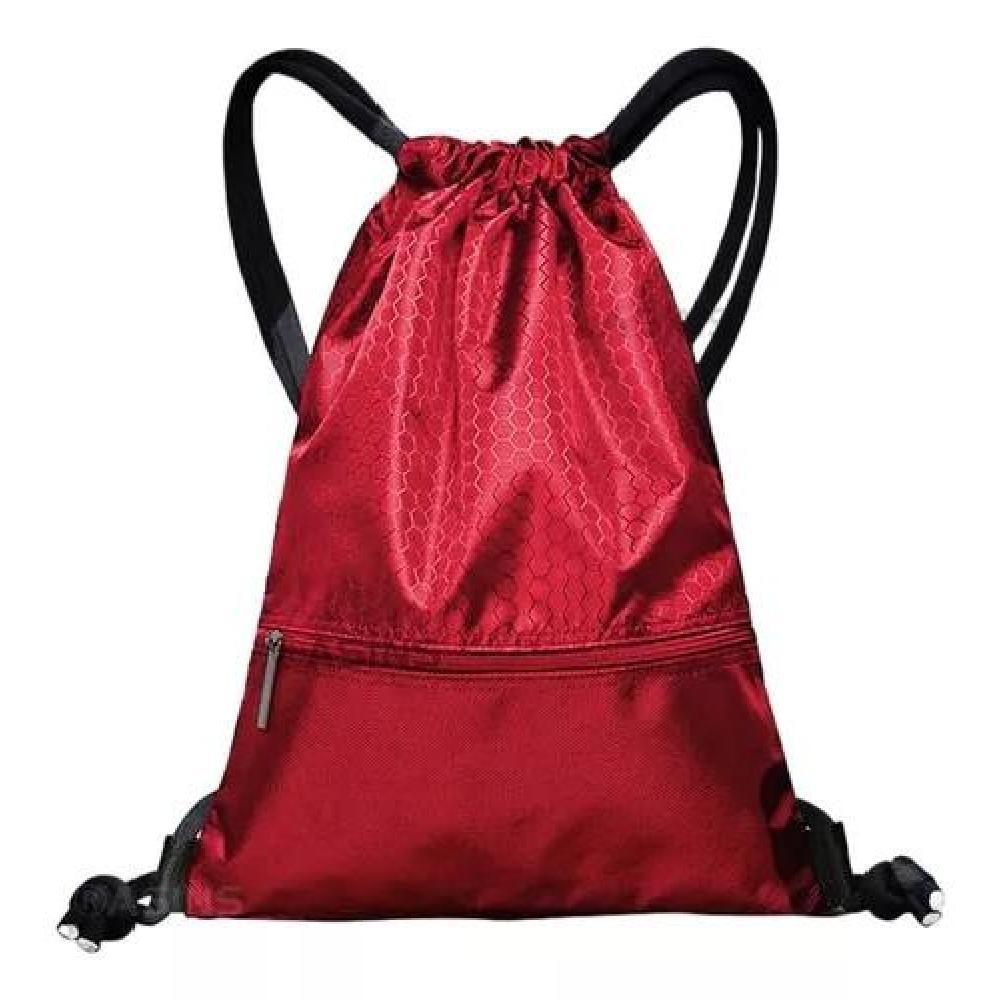 BOLSO TIPO MORRAL DEPORTIVO A PRUEBA DE AGUA CON CIERRE ROJO - 1