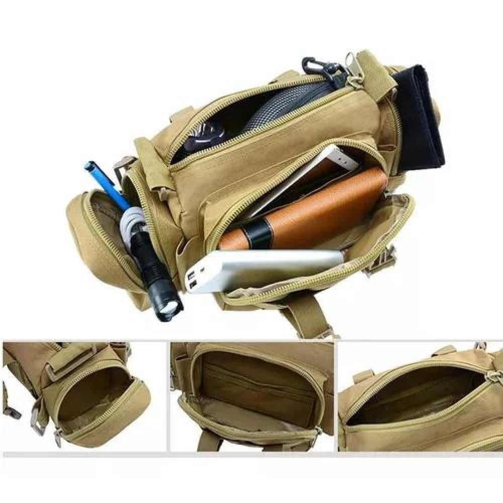 BANANO TÁCTICO MILITAR OUTDOOR SISTEMA MOLLE COLOR CAFÉ - 3