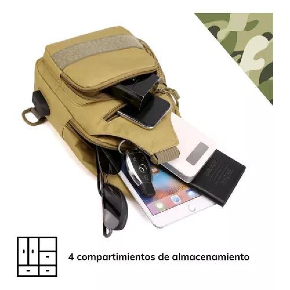 BOLSO TÁCTICO IMPERMEABLE BANANO BANDOLERO CON CARGA USB - 6
