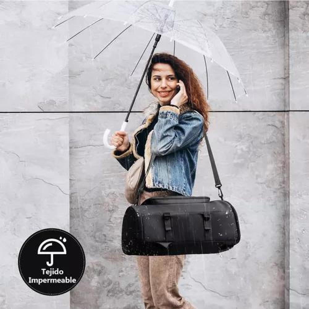 BOLSA DE GRAN CAPACIDAD PARA VIAJES Y DEPORTES, COLOR NEGRO - 7