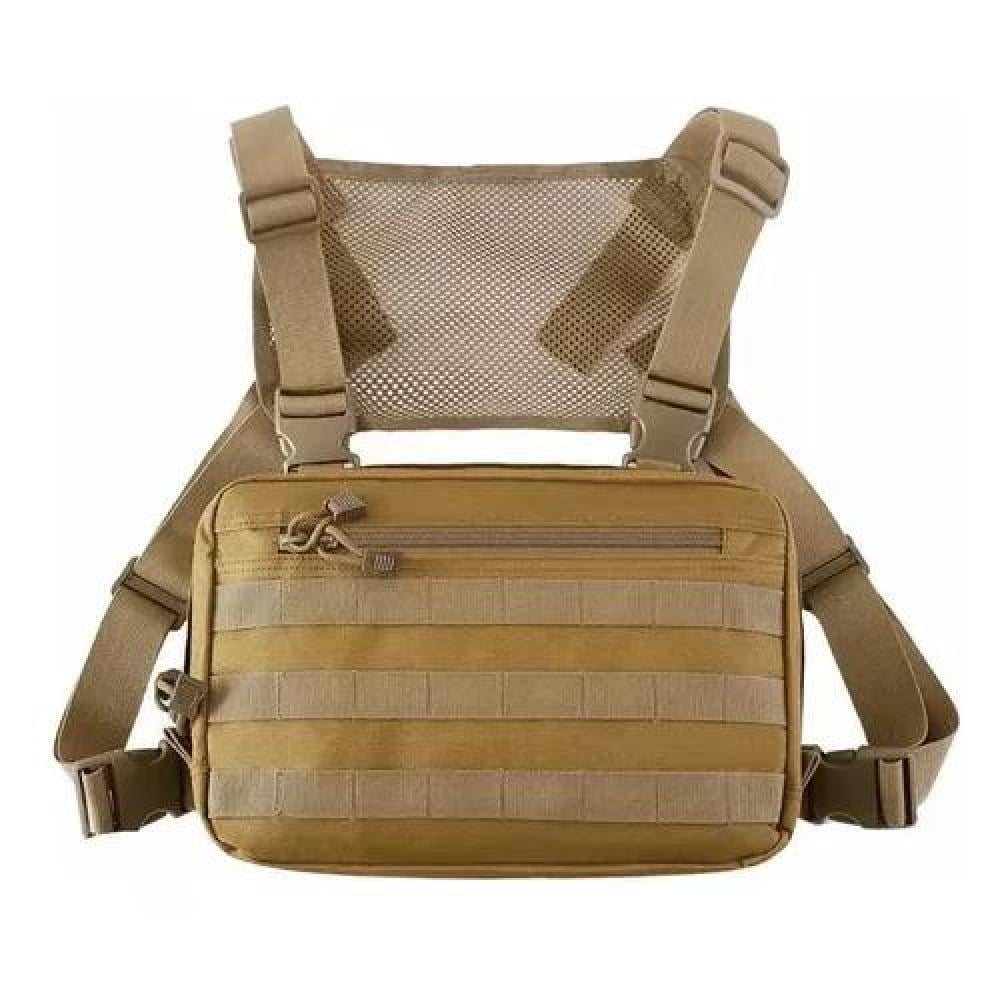 BANANO TÁCTICO TIPO PECHERA MILITAR COLOR CAFÉ - 1