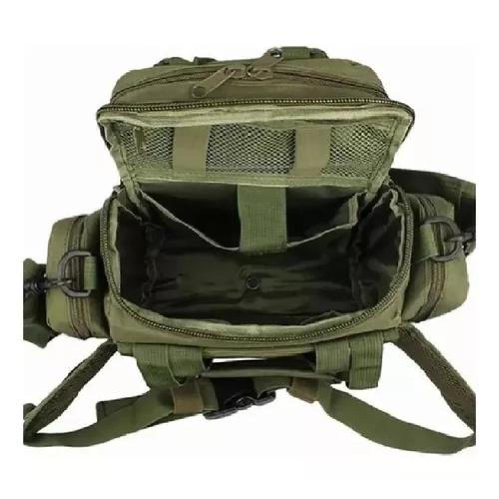 BOLSO BANANO GIGANTE TIPO BOTIQUÍN TÁCTICO MILITAR VERDE - 2