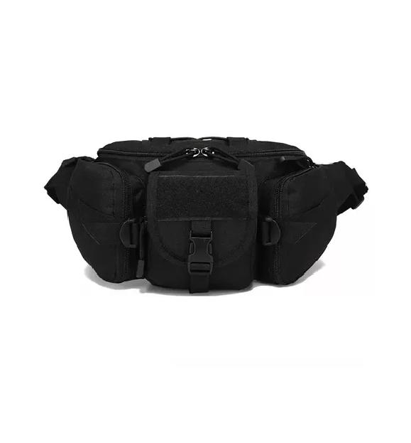 BANANO DE SENDERISMO TREKKING OUTDOOR TÁCTICO MILITAR NEGRO - 1