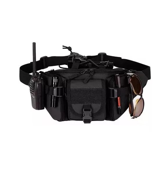 BANANO DE SENDERISMO TREKKING OUTDOOR TÁCTICO MILITAR NEGRO - 3