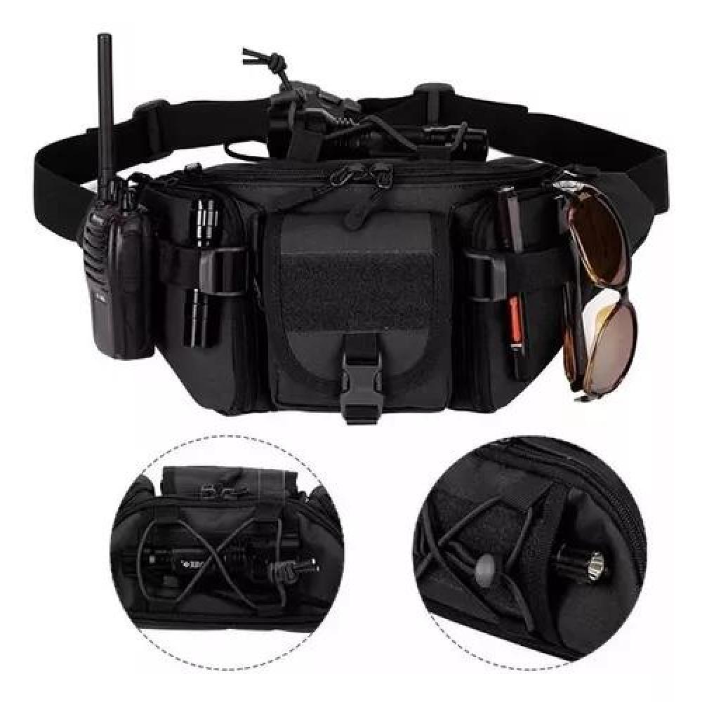 BANANO DE SENDERISMO TREKKING OUTDOOR TÁCTICO MILITAR NEGRO - 5