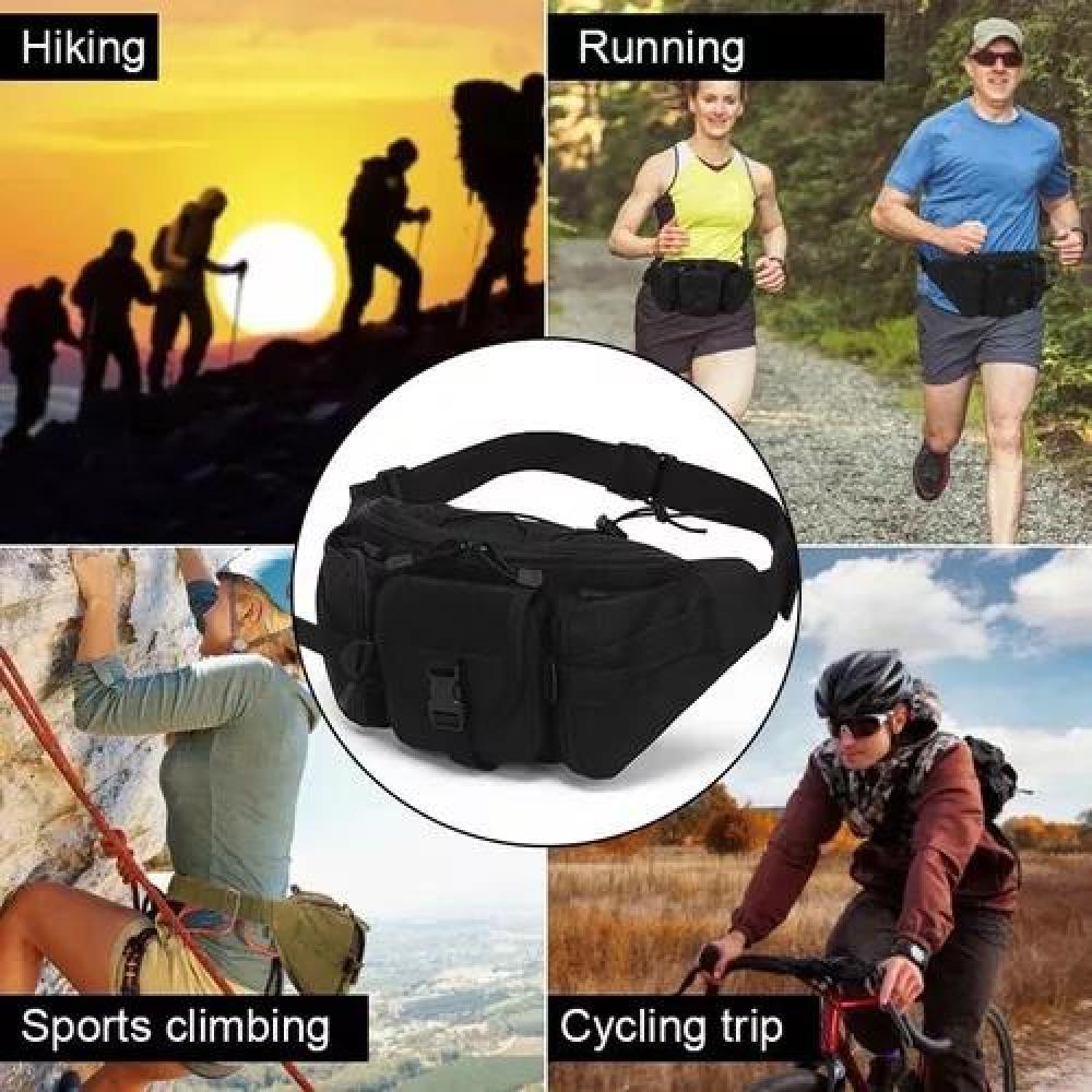 BANANO DE SENDERISMO TREKKING OUTDOOR TÁCTICO MILITAR NEGRO - 6