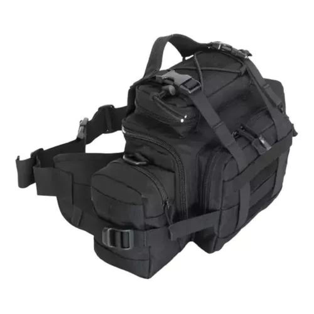 BOLSO BANANO GIGANTE TIPO BOTIQUÍN TÁCTICO MILITAR NEGRO - 1
