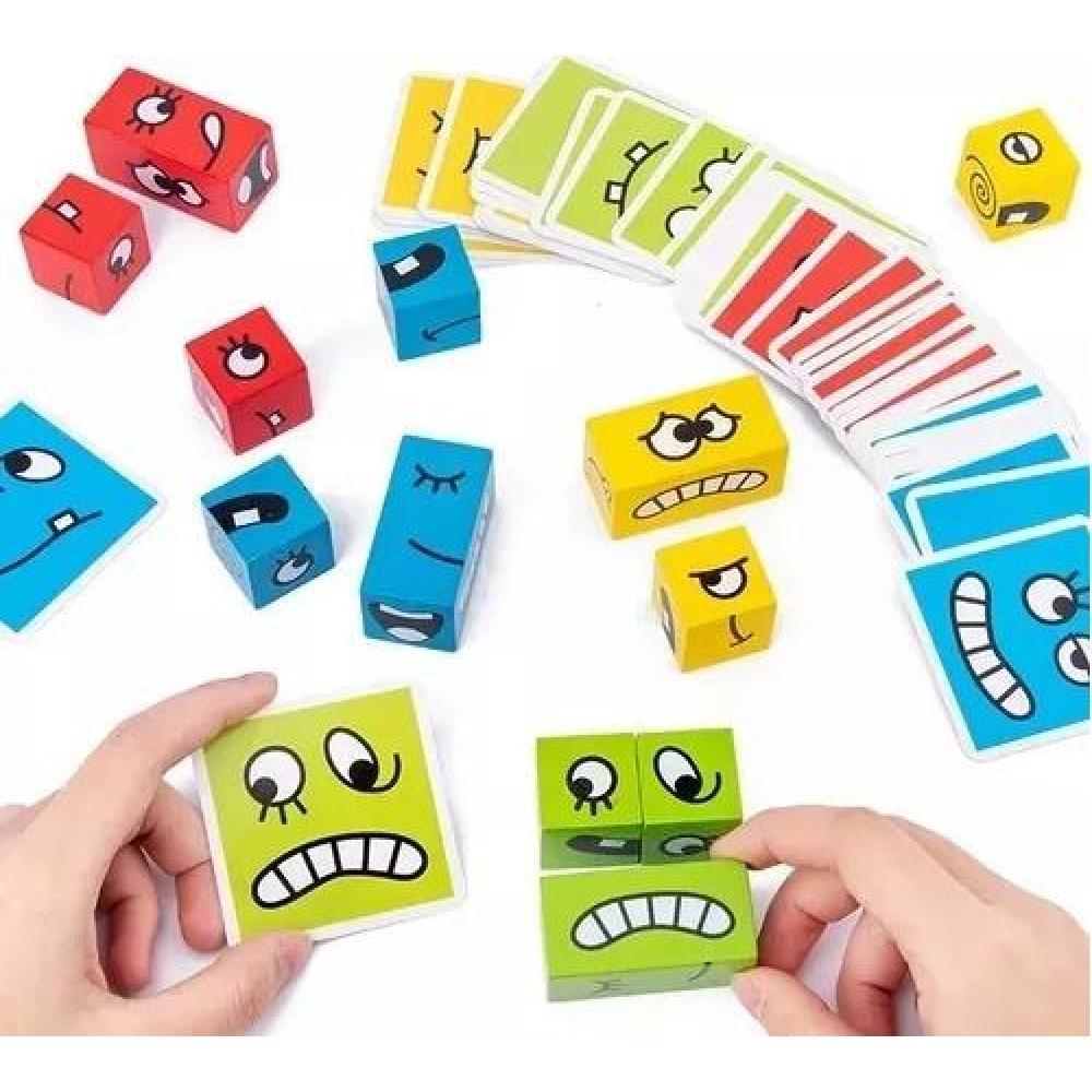 JUEGO DE PUZZLE CUBOS DIDÁCTICO, EXPRESIONES Y EMOCIONES - 1