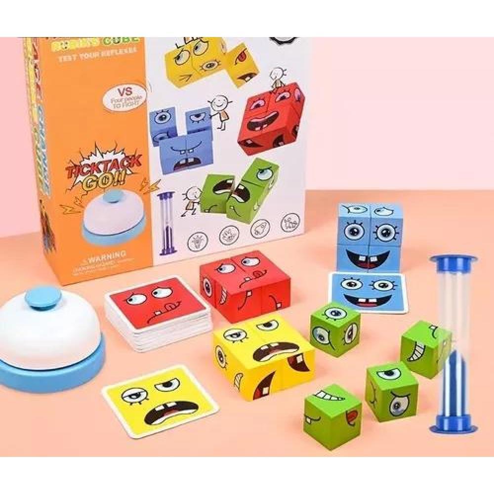 JUEGO DE PUZZLE CUBOS DIDÁCTICO, EXPRESIONES Y EMOCIONES - 3