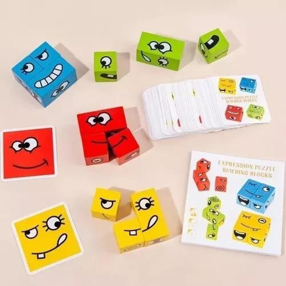 JUEGO DE PUZZLE CUBOS DIDÁCTICO, EXPRESIONES Y EMOCIONES - 8