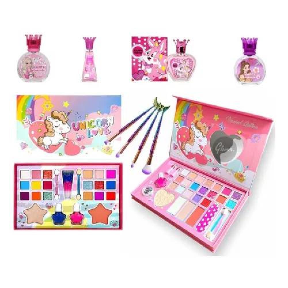 MAQUILLAJE INFANTIL PARA NIÑAS, MALETA, PERFUME Y SET DE BROCHAS - 1