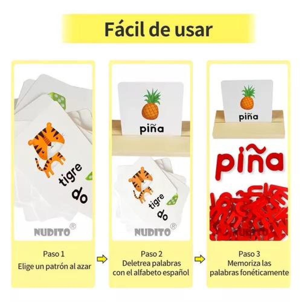 JUGUETE EDUCATIVO DE ORTOGRAFÍA EN ESPAÑOL, TARJETA DIDÁCTICA - 4