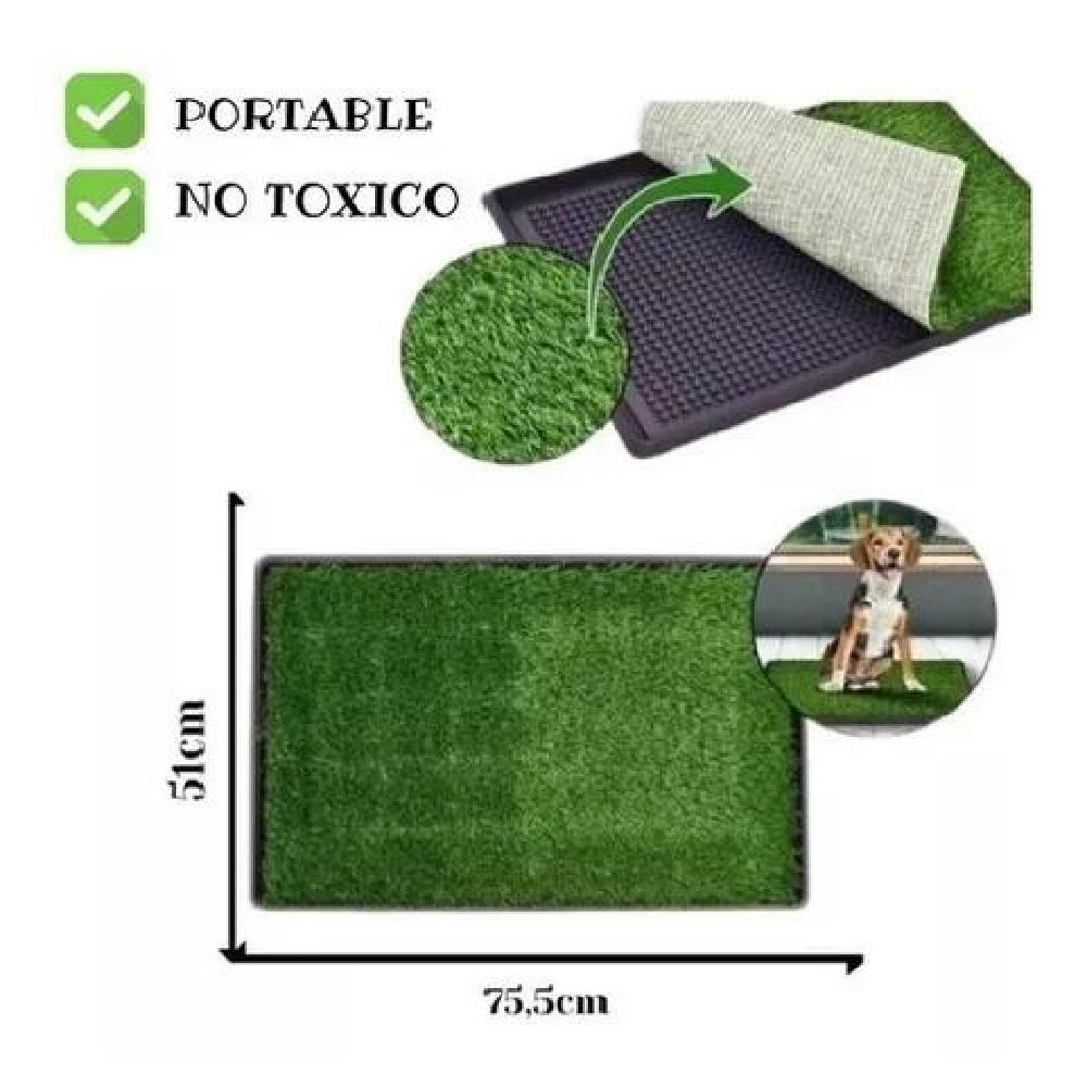 BAÑO PORTÁTIL CON CÉSPED PARA PERROS GRANDE XL 51X76CM - 1