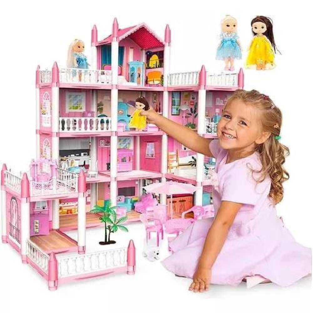 CASA CASITA DE MUÑECAS CON MUEBLES, CASTILLO JUGUETE PARA NIÑAS - 1
