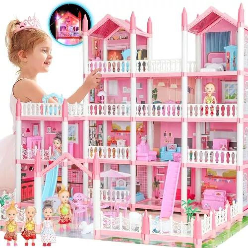CASA CASITA DE MUÑECAS CON MUEBLES, CASTILLO JUGUETE PARA NIÑAS - 5