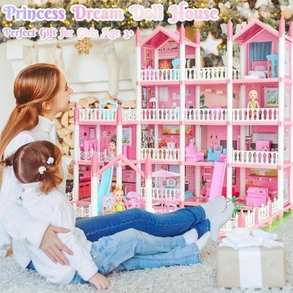 CASA CASITA DE MUÑECAS CON MUEBLES, CASTILLO JUGUETE PARA NIÑAS - 6